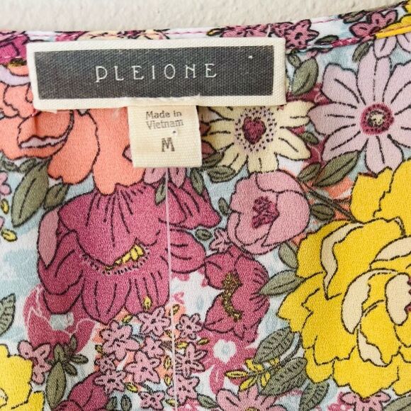 PLEIONE Anthropology Tops Women’s Size M Blouse Floral - Picture 8 of 10